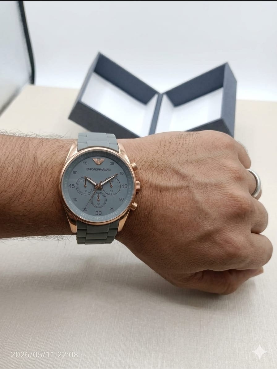 Luxury Rose Gold Grey Strap Men’s Watch – Stylish Premium Wrist Watch for Men