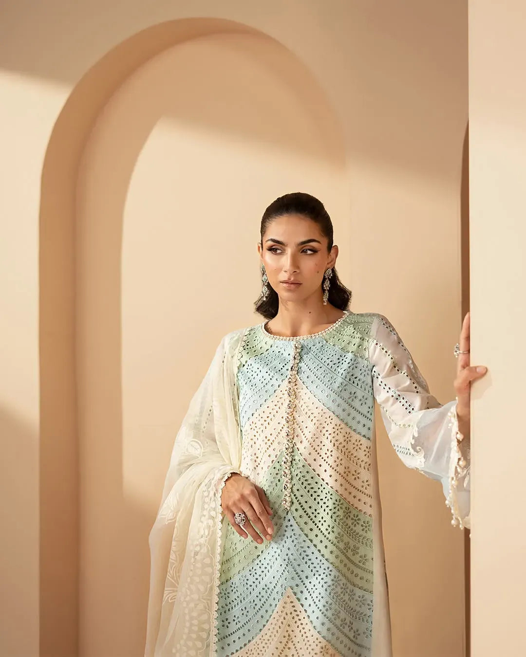 3 Piece Embroidered Lawn Suit stitched