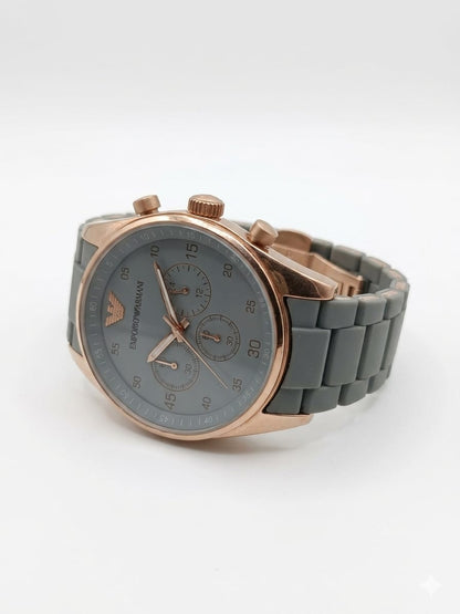 Luxury Rose Gold Grey Strap Men’s Watch – Stylish Premium Wrist Watch for Men