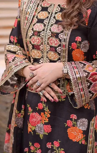 Elegant stitched 3PC Suit with Digital Print & Sequence Dupatta