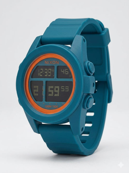 Nixon Style Digital Sports Watch – Waterproof Silicone Strap