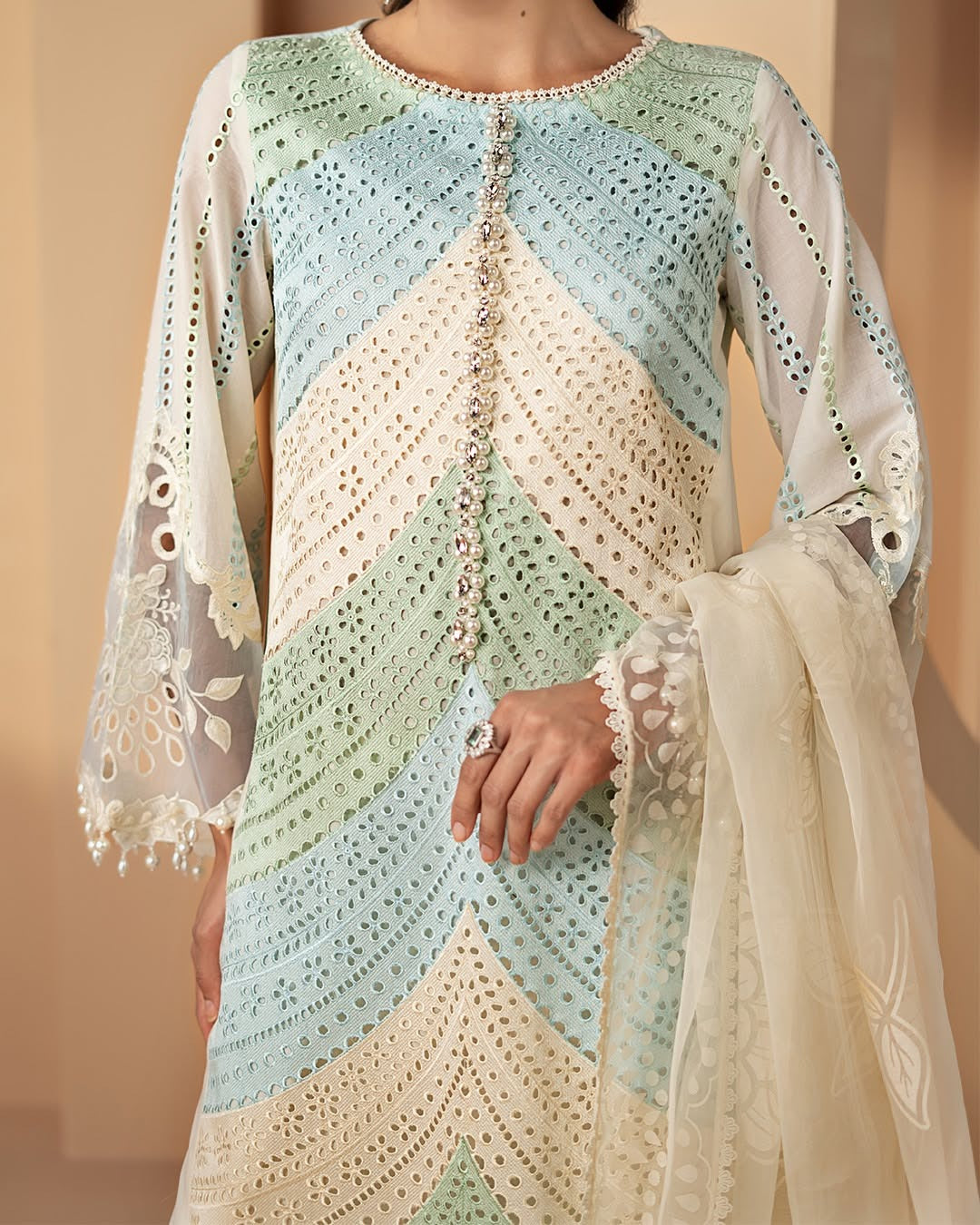 3 Piece Embroidered Lawn Suit stitched
