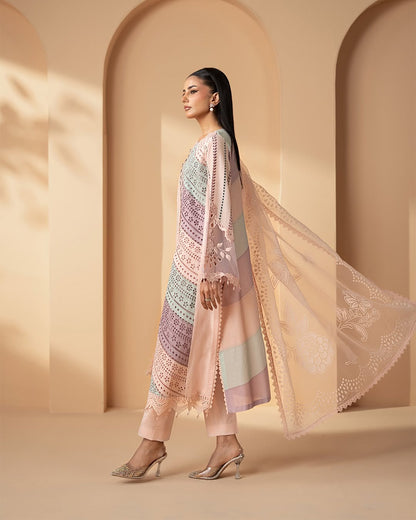 3 Piece Embroidered Lawn Suit stitched