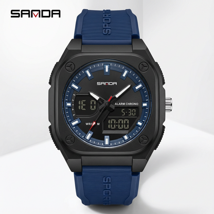 SANDA Fashion Square Case Sport Watch for Men