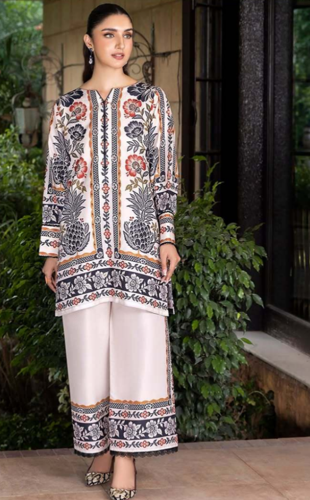 Women’s 2 Piece Printed Co-Ord Set blended lawn silk