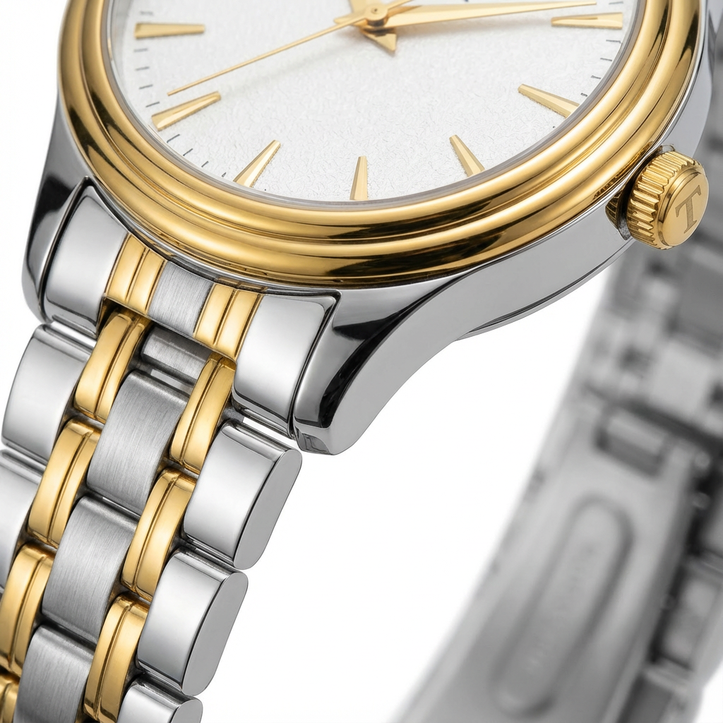 True Worth Luxury Two-Tone Men’s Quartz Watch - Gold & Silver Stainless Steel