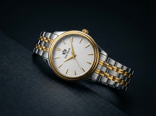 True Worth Luxury Two-Tone Men’s Quartz Watch - Gold & Silver Stainless Steel