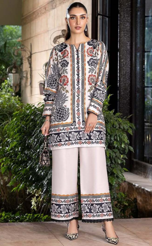 Women’s 2 Piece Printed Co-Ord Set blended lawn silk