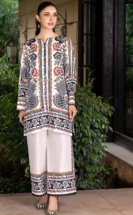Women’s 2 Piece Printed Co-Ord Set blended lawn silk