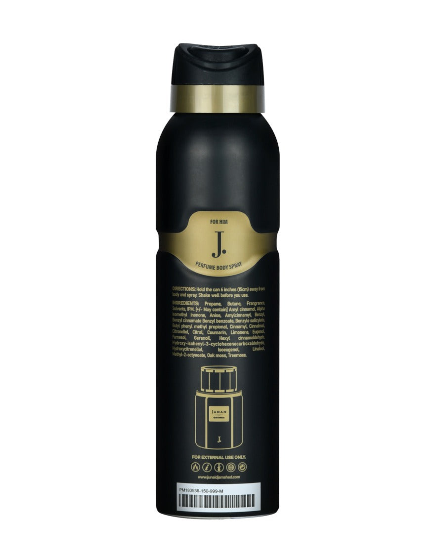 J. Junaid Jamshed Janan Gold 150 ML Body Spray For Men and Boys - designcode: PM180536-150-999-M