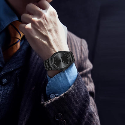 Black Arabic Aura Watch For Men – Elegant Design, Arabic Numerals, Premium Quartz Movement ✅