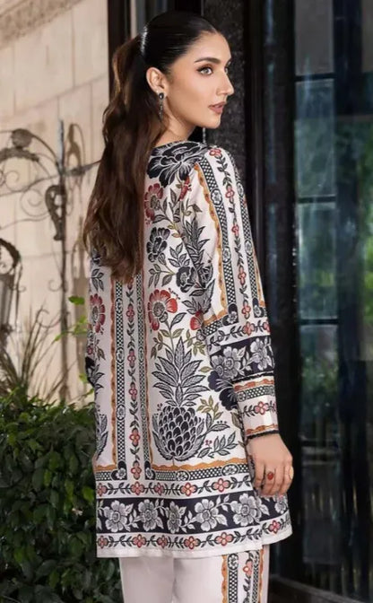 Women’s 2 Piece Printed Co-Ord Set blended lawn silk