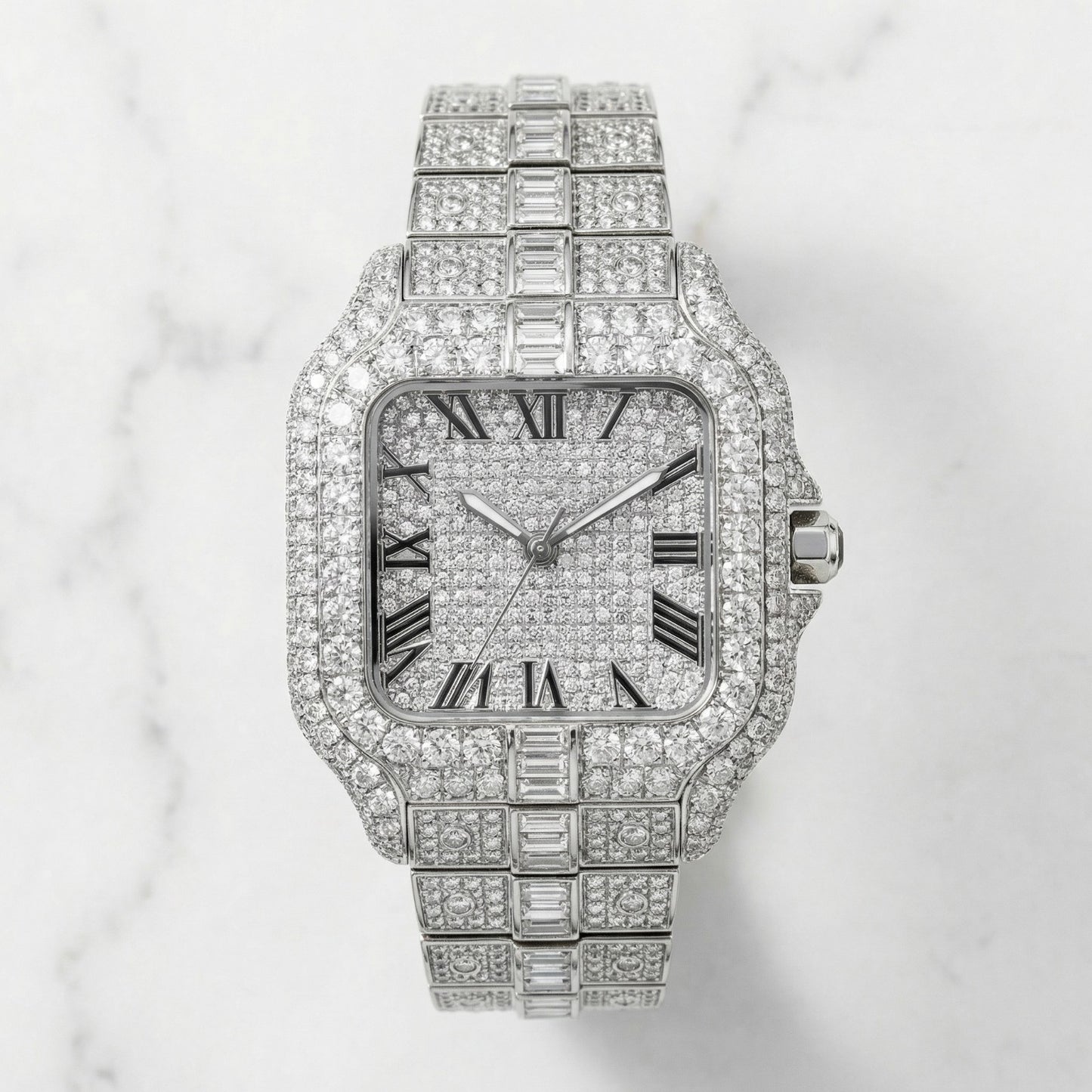 Luxury Iced Out Square Watch for unisex