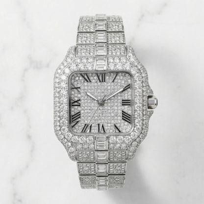 Luxury Iced Out Square Watch for unisex