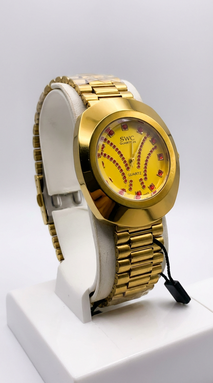 SWC Luxury Gold Plated Quartz Watch for Men