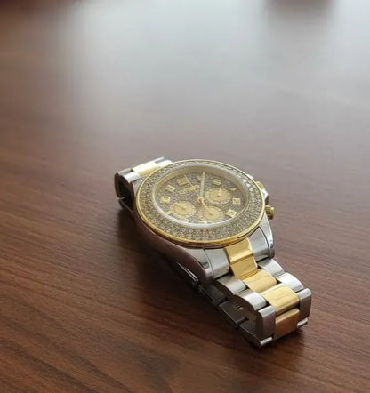 Luxury Diamond Bezel Chronograph Watch