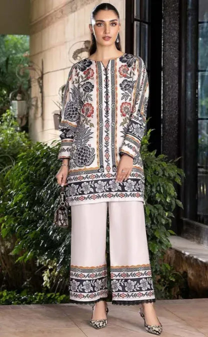 Women’s 2 Piece Printed Co-Ord Set blended lawn silk
