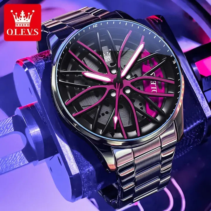 Wheel Watch Rotation Wheel Sports Car Rim Luxury Men's Watch