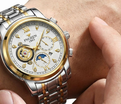FNGEEN 1853 Luxury Men’s Automatic Watch – Stainless Steel Two-Tone Strap