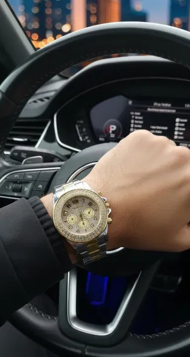 Luxury Diamond Bezel Chronograph Watch