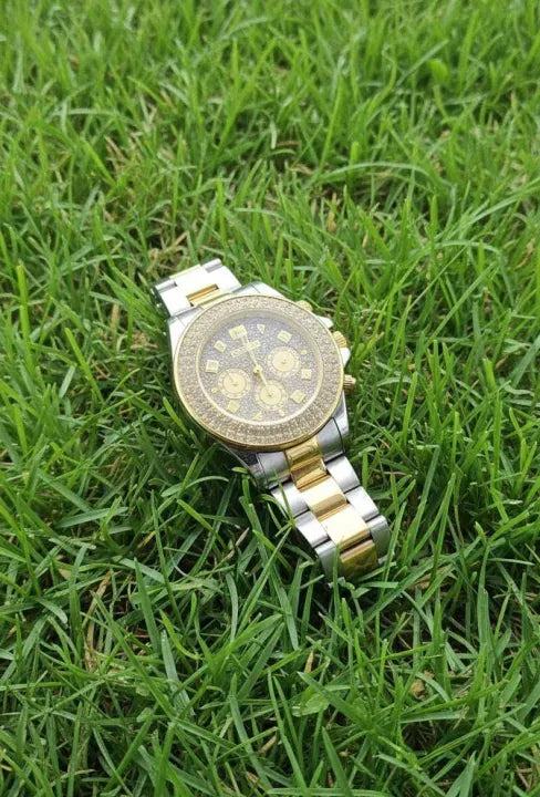 Luxury Diamond Bezel Chronograph Watch